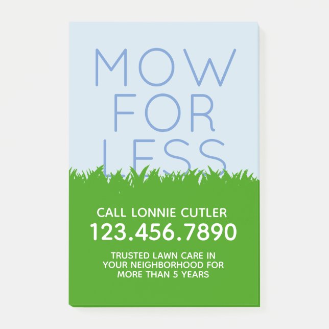 Post-it® Cartes de visite de fauchage d'insectes d'annonce (Devant)