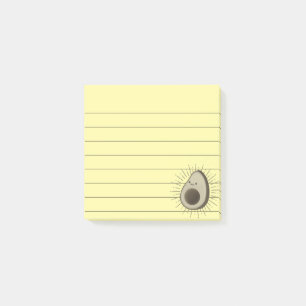 Post-it® Cartoon Avocado Cute En Style Vintage Liné 3x3