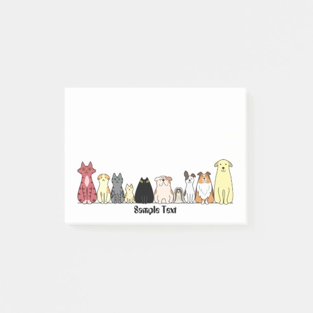 Post-it® cartoon dogs and cats postit (Devant)