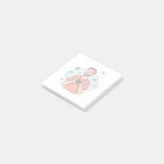 Post-it® Cartoon Gamer Character Illustration