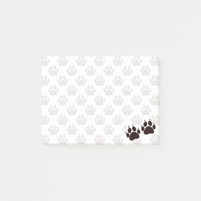 Post-it® Cartoon mignon Empreintes de pattes Kitty noir (Devant)