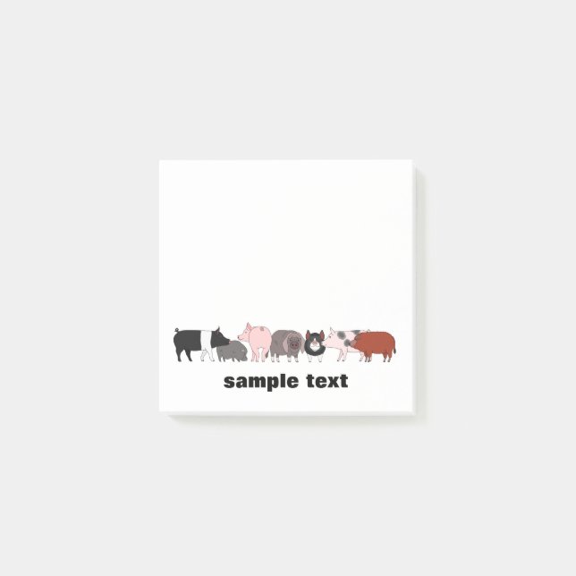 Post-it® cartoon pig group post it (Devant)
