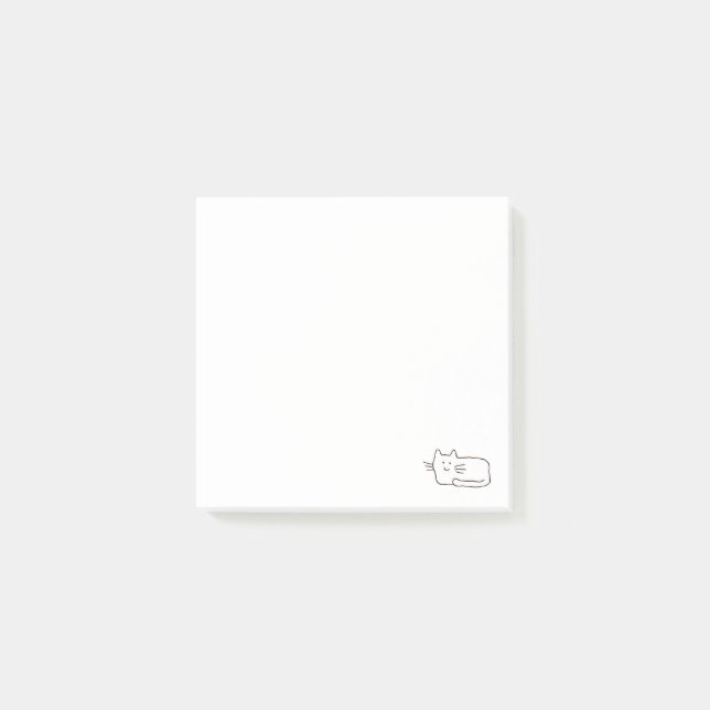 Post-it® Cartoon Simple Cat Line Drawing (Devant)