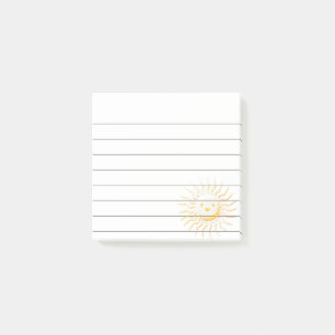 Post-it® Cartoon souriant à la face Solaire Lined 3x3