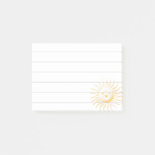 Post-it® Cartoon souriant Sun Face Lined 4x3 Post-it Notes