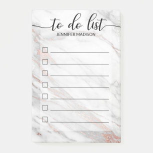 Post-it® Cases à cocher en marbre d'huile rose Rose Gold F