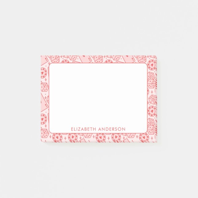 Post-it® Casino personnalisé Vegas esthétique rose rose (Devant)
