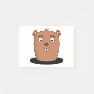 Post-it® Castor sortant d'un trou