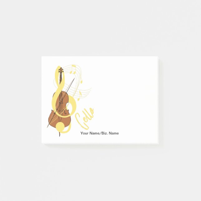 Post-it® Cello Graphic Musicien Thème de musique (Devant)