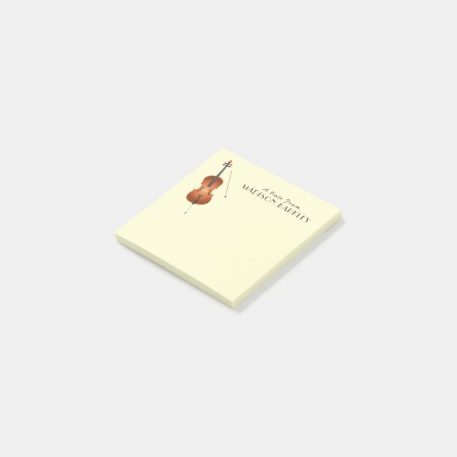 Post-it® Cello Musicien Musique Enseignant Chaîne Orchestre (Incliné)
