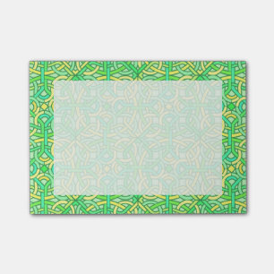 Post-it® Celtic noeud irlandais Motif tresse vert jaune