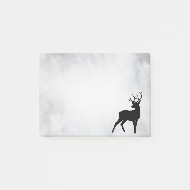 Post-it® Cerf avec Antlers Black Silhouette (Devant)