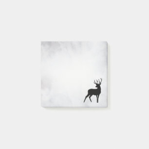 Post-it® Cerf avec Antlers Noir Silhouette Rustique