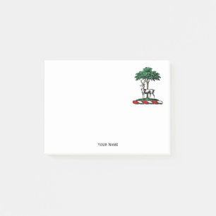 Post-it® Cerf Daim par Arbre Emblème de Crête Héraldique