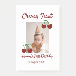 Post-it® Cerise premier anniversaire photo enfants moderne