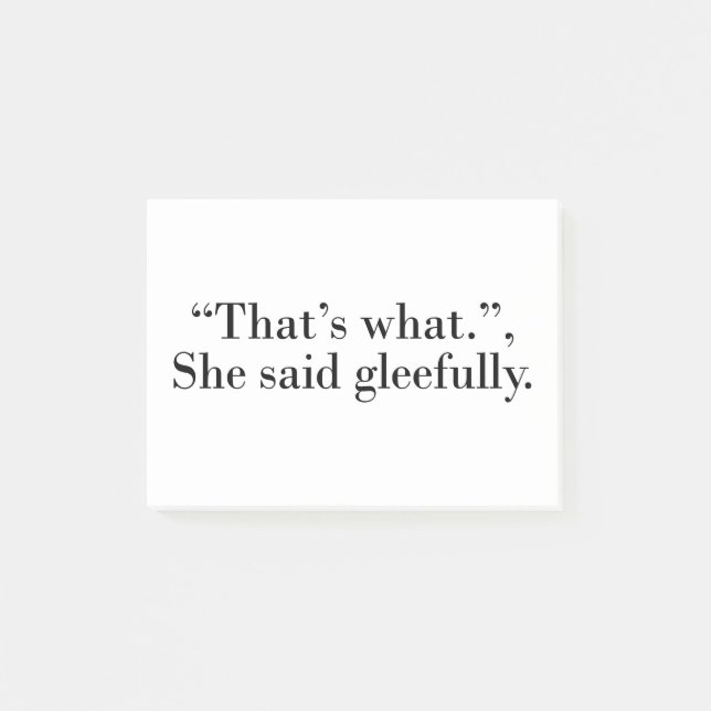 Post-it® C'est ce qu'elle a dit avec gaieté (Devant)