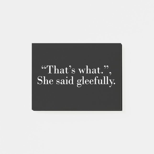 Post-it® C'est ce qu'elle a dit avec gaieté (Devant)