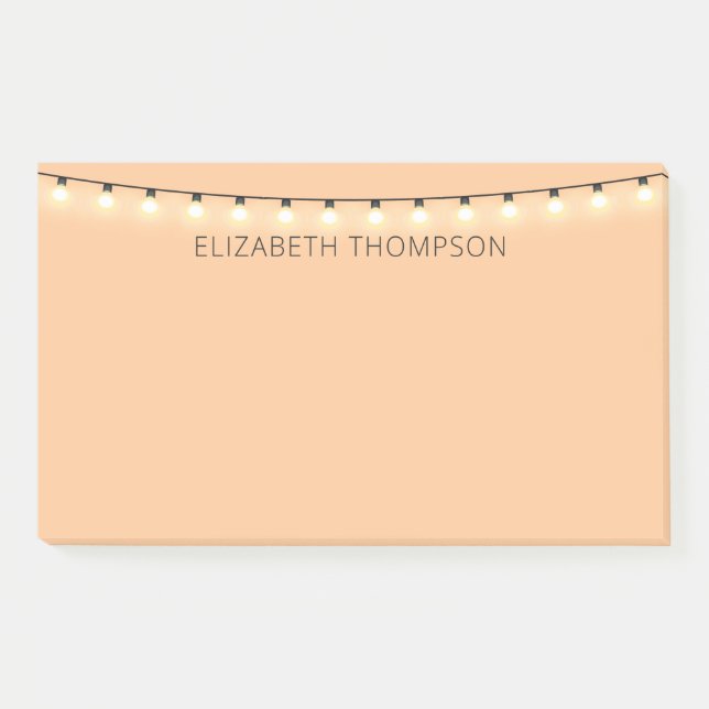 Post-it® Chaîne Lights sur pêche orange Post-It Notes (Devant)