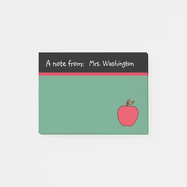 Post-it® Chalkboard Teacher's Apple Post It Notes Cadeau (Devant)