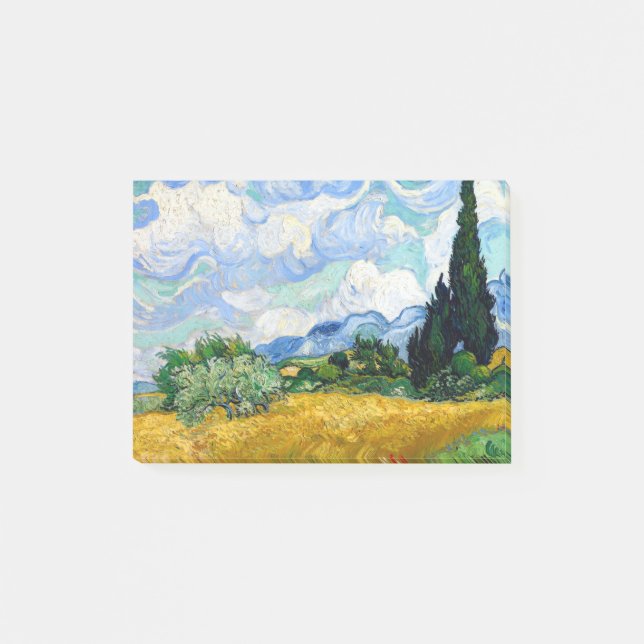 Post-it® Champ de blé Vincent van Gogh avec Cyprès (Devant)