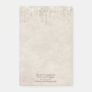 Post-it® Champagne ruisselant de paillettes tendance glamou