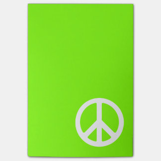 Post-it® Chartreuse et symbole de la paix blanc
