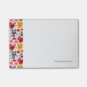 Post-it® Chat chanceux, dragon et panda
