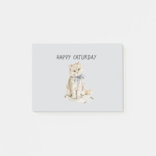 Post-it® Chat crème arc bleu Caturday