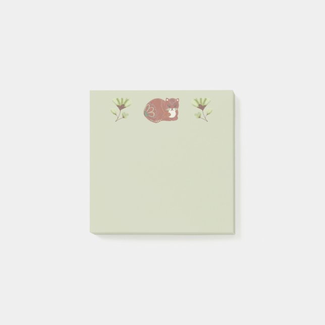 Post-it® Chat d'art populaire orné (Devant)