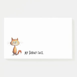 Post-it® Chat de dessin animé orange heureux Mon visage de