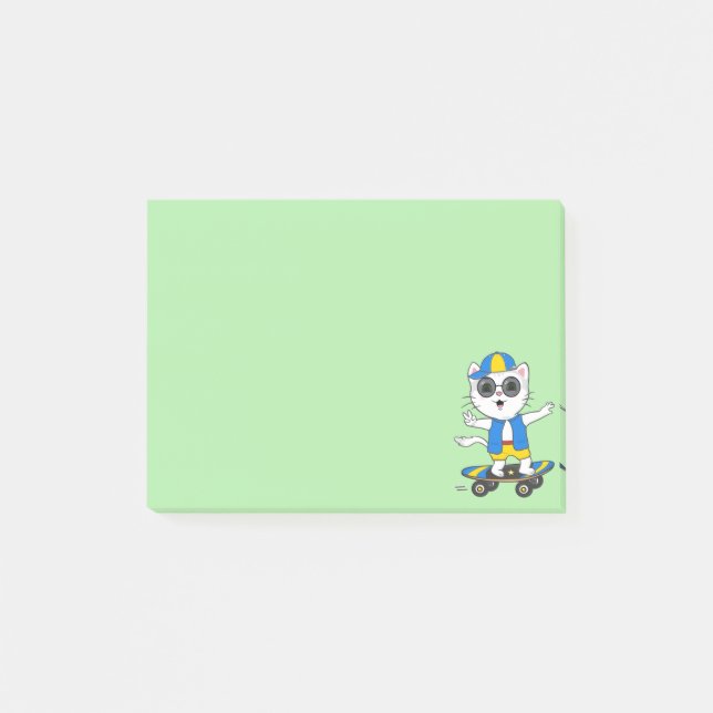 Post-it® Chat de patinage sur Lime Green (Devant)
