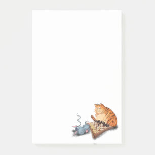 Post-it® Chat et souris Jouer aux échecs Amusants
