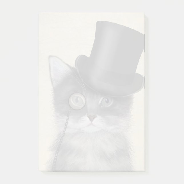 Post-it® Chat gris avec chapeau supérieur (Devant)