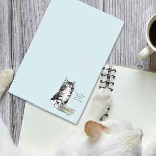 Post-it® Chat gris tabby indépendant bleu mignon drôle