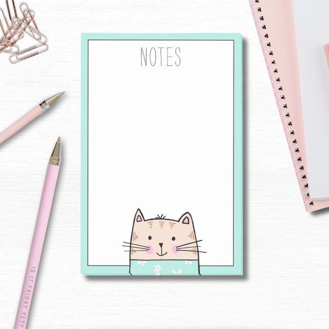 Post-it® Chat illustré mignon (Cute cat illustrated post it notes. Perfect for kids and back to school.)