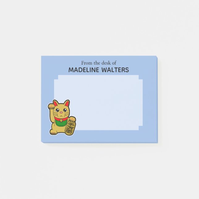 Post-it® Chat Japonais Golden Beckoning Personnalisé (Devant)