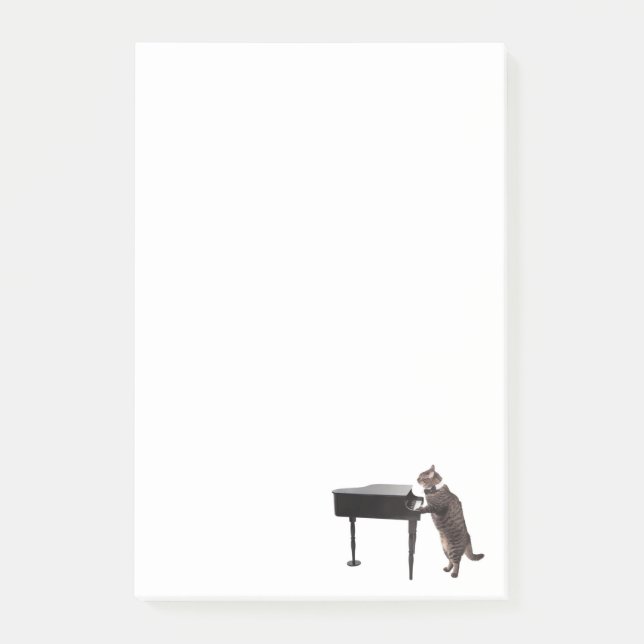 Post-it® Chat Jouer Piano (Devant)
