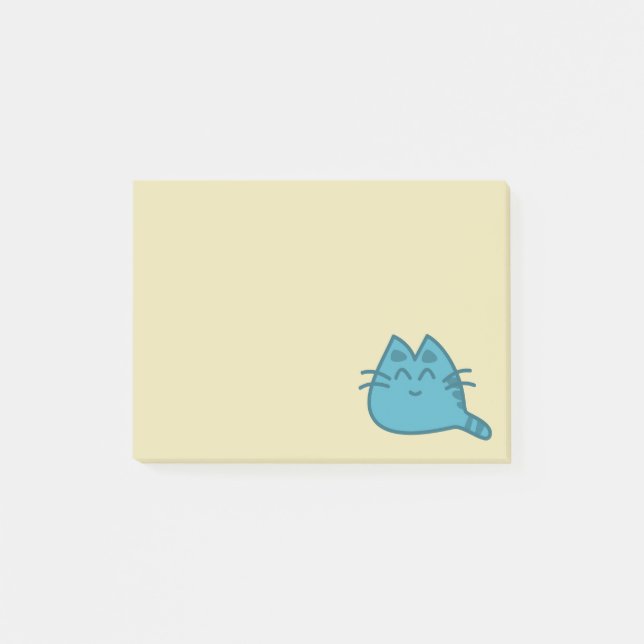 Post-it® Chat Kitty souriant bleu (Devant)