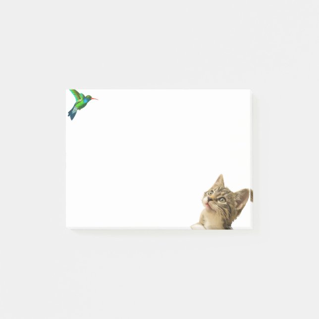 Post-it® Chat mignon et petit oiseau (Devant)