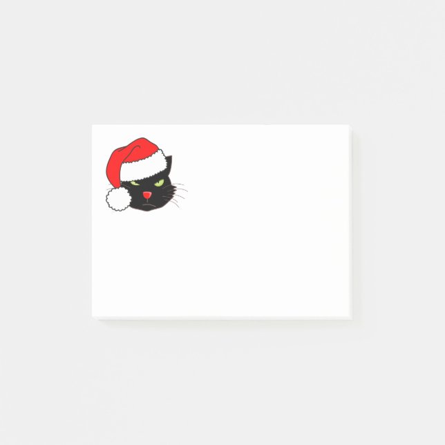 Post-it® Chat noir avec chapeau de Père Noël (Devant)