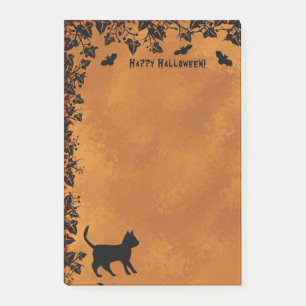 Post-it® Chat noir avec chauve-souris, Happy Halloween
