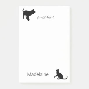 Post-it® Chat noir blanc personnel amoureux des animaux