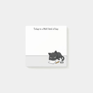 Post-it® Chat noir ennuyé, bof ! Une sorte de journée