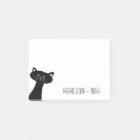 Chat noir mignon Notes postit® personnalisées 4 x 