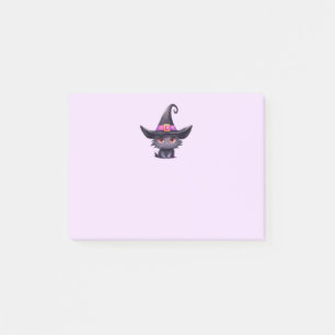 Post-it® Chat noir mignon portant un Casquette de sorcière