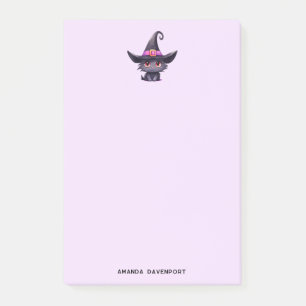 Post-it® Chat noir mignon portant un Casquette de sorcière