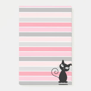 Post-it® Chat noir mignonne en Whimsical sur bandes