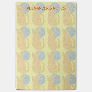 Post-it® Chat orange de Z et la coutume d'amoureux des