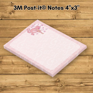 Post-it® Chat rose avec violon