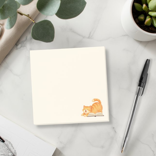 Post-it® Chat roux livresque minimal  (Créateur téléchargé)